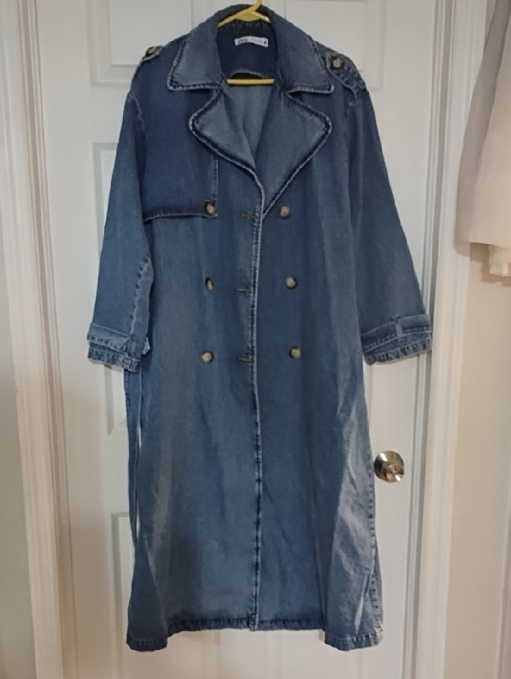 Zara Medium Blue Denim Coat / Size L